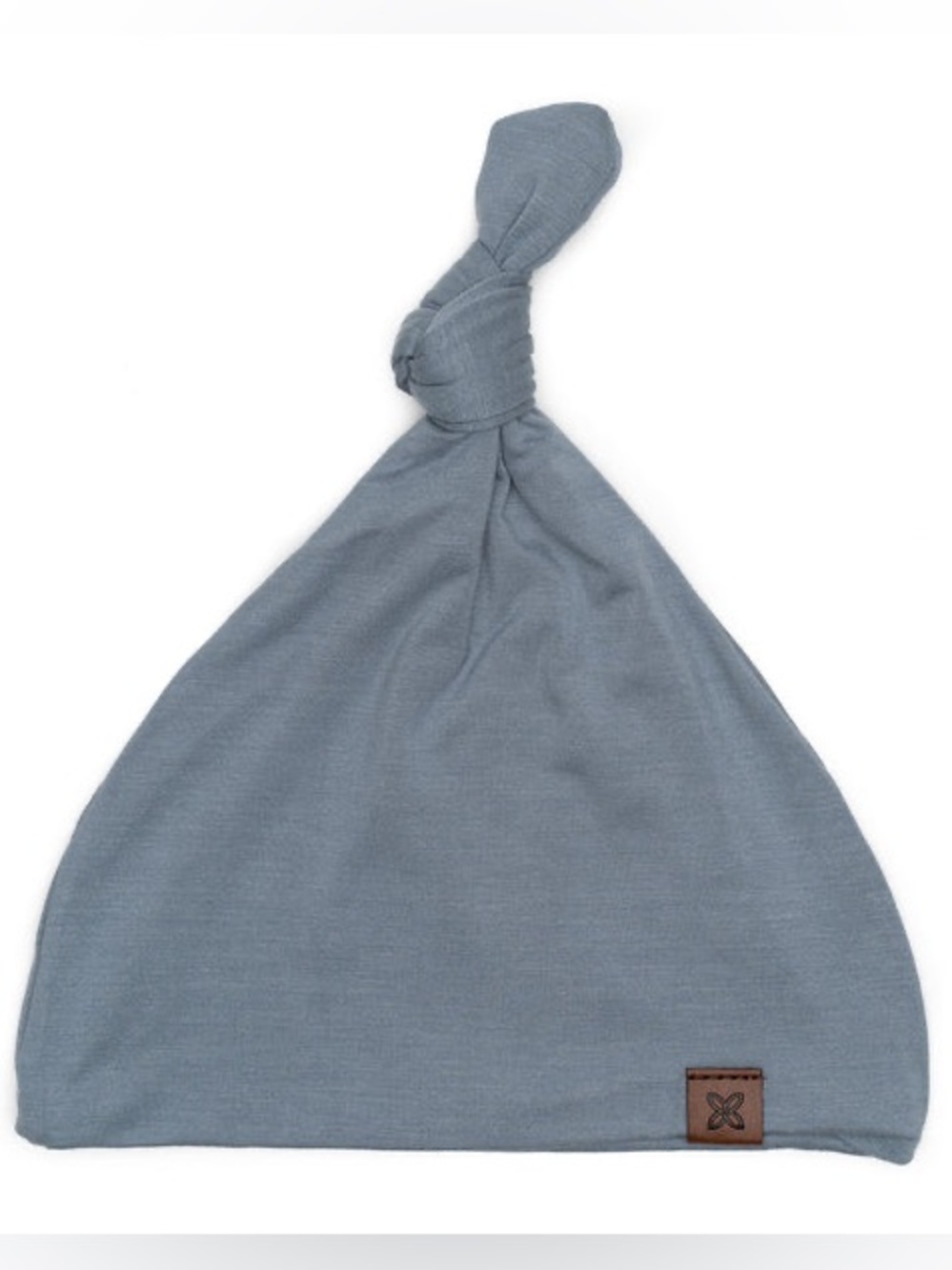 NWT Papillon Bebe Knotted Beanie Hat - Slate Blue 0-3M